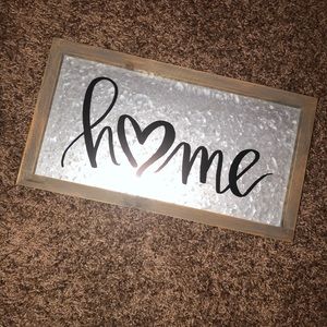 Home wood/metal sign super cute decor never used